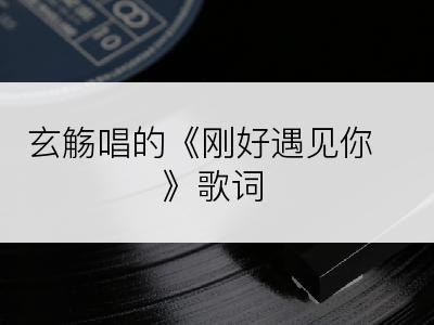 玄觞唱的《刚好遇见你》歌词
