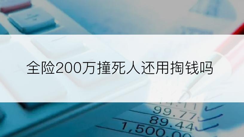 全险200万撞死人还用掏钱吗