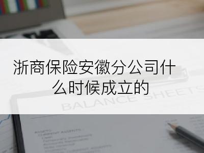 浙商保险安徽分公司什么时候成立的