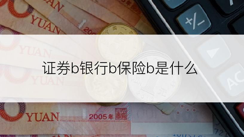 证券b银行b保险b是什么
