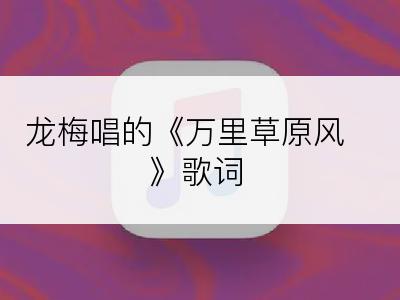 龙梅唱的《万里草原风》歌词