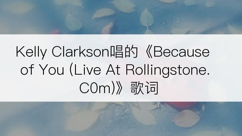 Kelly Clarkson唱的《Because of You (Live At Rollingstone.C0m)》歌词