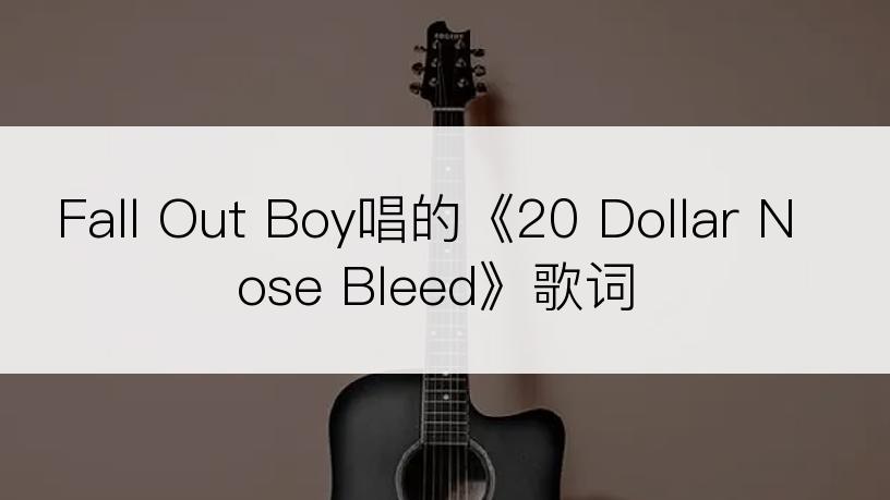 Fall Out Boy唱的《20 Dollar Nose Bleed》歌词