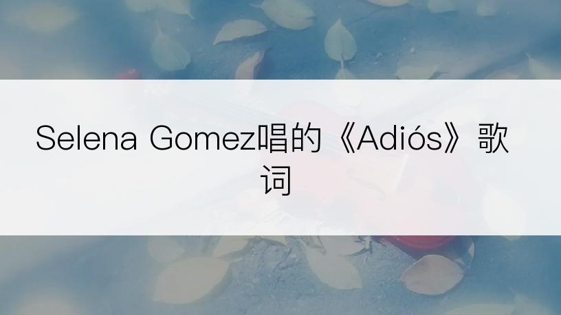 Selena Gomez唱的《Adiós》歌词