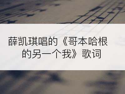 薛凯琪唱的《哥本哈根的另一个我》歌词