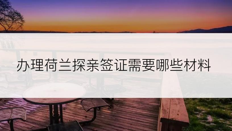 办理荷兰探亲签证需要哪些材料