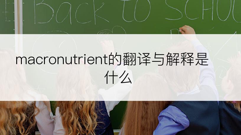 macronutrient的翻译与解释是什么