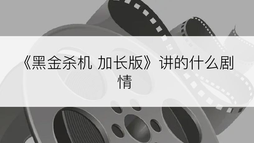《黑金杀机 加长版》讲的什么剧情