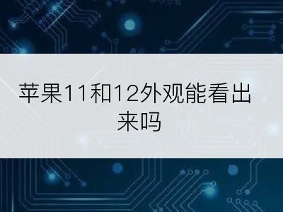 苹果11和12外观能看出来吗
