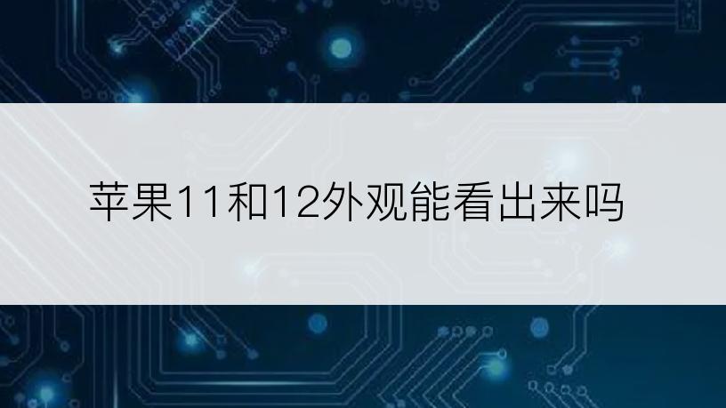 苹果11和12外观能看出来吗