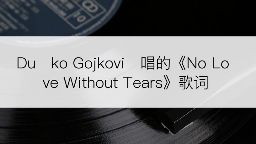 Duško Gojković唱的《No Love Without Tears》歌词