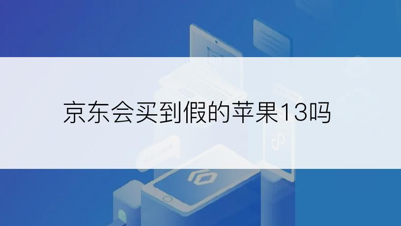 京东会买到假的苹果13吗