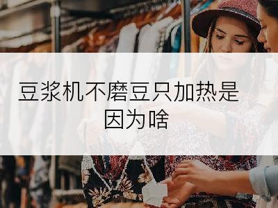 豆浆机不磨豆只加热是因为啥