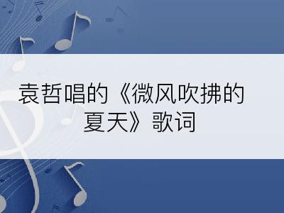 袁哲唱的《微风吹拂的夏天》歌词