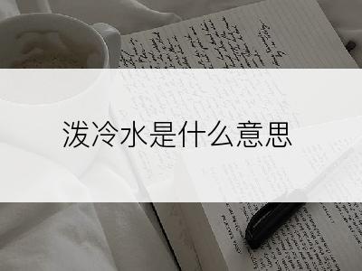 泼冷水是什么意思