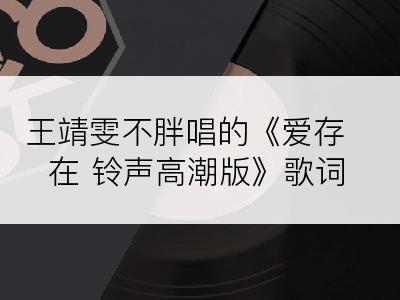 王靖雯不胖唱的《爱存在 铃声高潮版》歌词