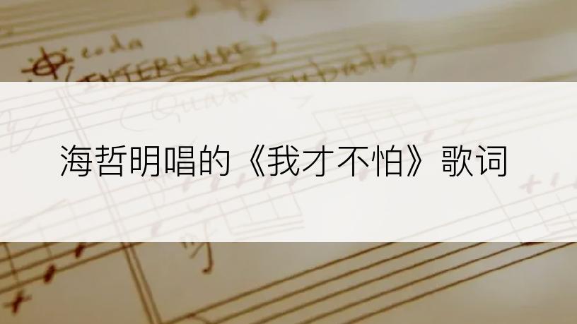 海哲明唱的《我才不怕》歌词