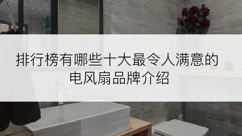 排行榜有哪些十大最令人满意的电风扇品牌介绍