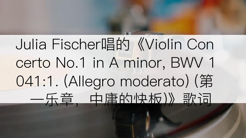 Julia Fischer唱的《Violin Concerto No.1 in A minor, BWV 1041:1. (Allegro moderato) (第一乐章，中庸的快板)》歌词