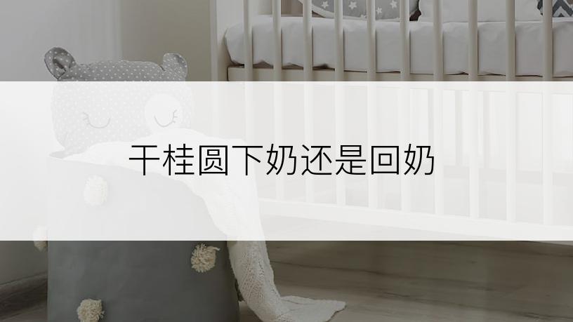 干桂圆下奶还是回奶