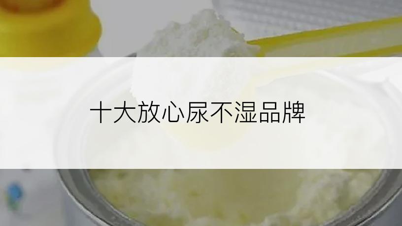 十大放心尿不湿品牌