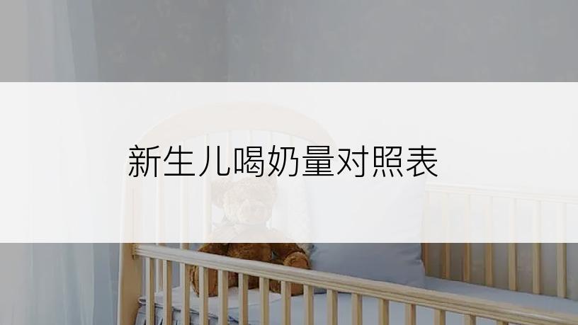 新生儿喝奶量对照表