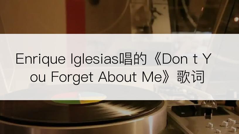 Enrique Iglesias唱的《Don t You Forget About Me》歌词