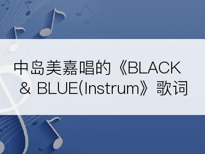中岛美嘉唱的《BLACK & BLUE(Instrum》歌词
