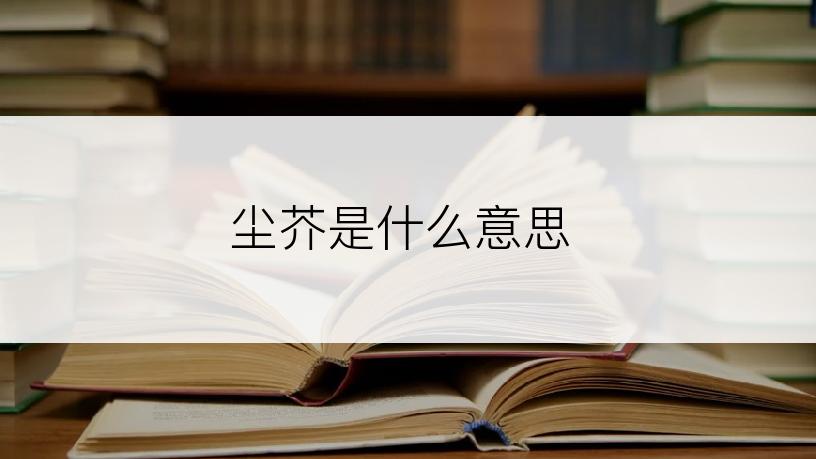 尘芥是什么意思