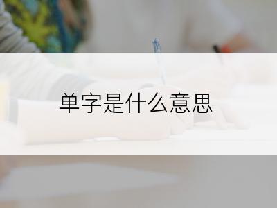 单字是什么意思