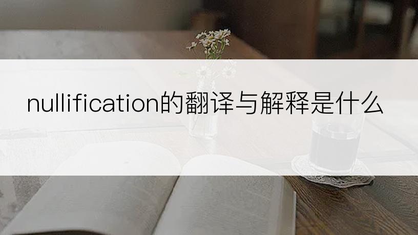 nullification的翻译与解释是什么