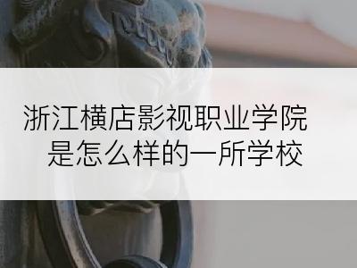 浙江横店影视职业学院是怎么样的一所学校