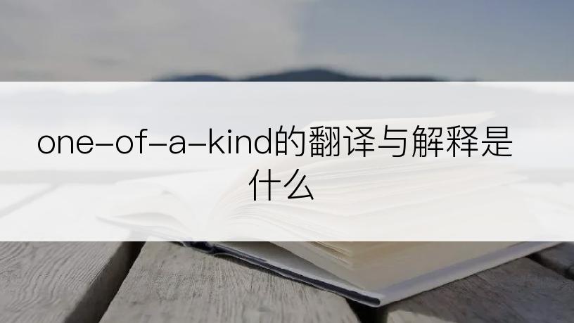 one-of-a-kind的翻译与解释是什么