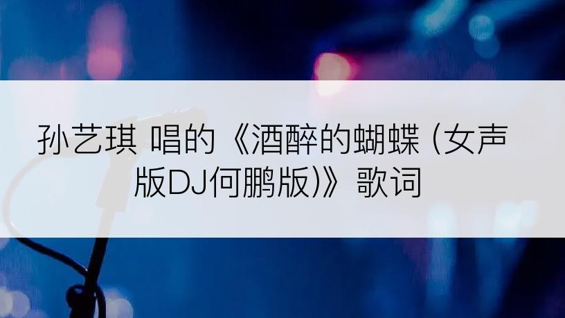 孙艺琪 唱的《酒醉的蝴蝶 (女声版DJ何鹏版)》歌词