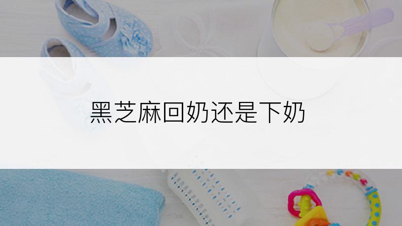 黑芝麻回奶还是下奶