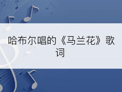 哈布尔唱的《马兰花》歌词