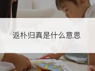 返朴归真是什么意思