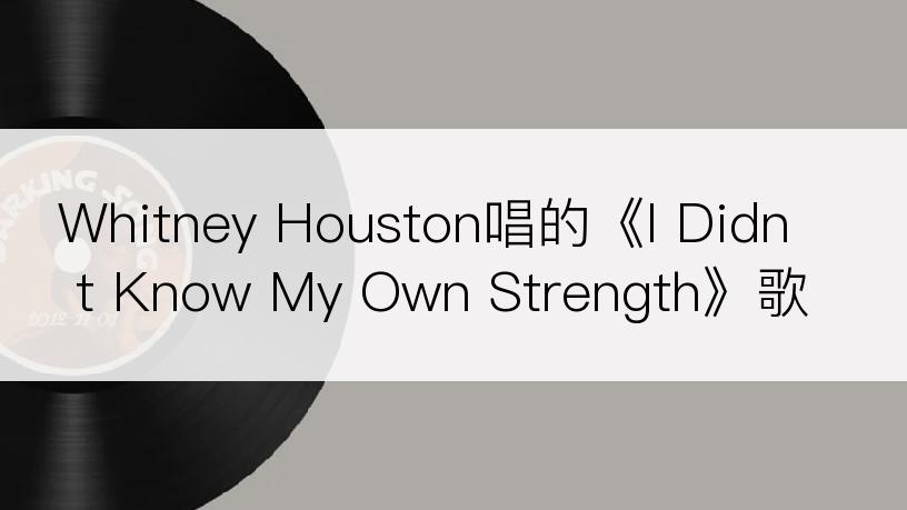 Whitney Houston唱的《I Didn t Know My Own Strength》歌词