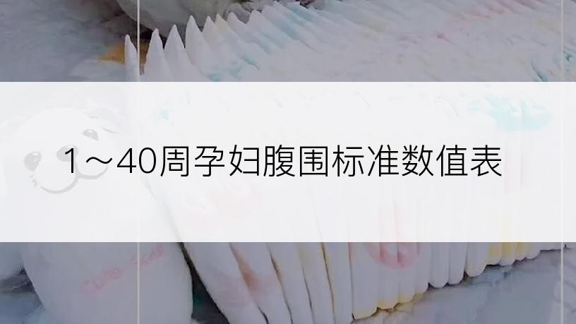 1～40周孕妇腹围标准数值表