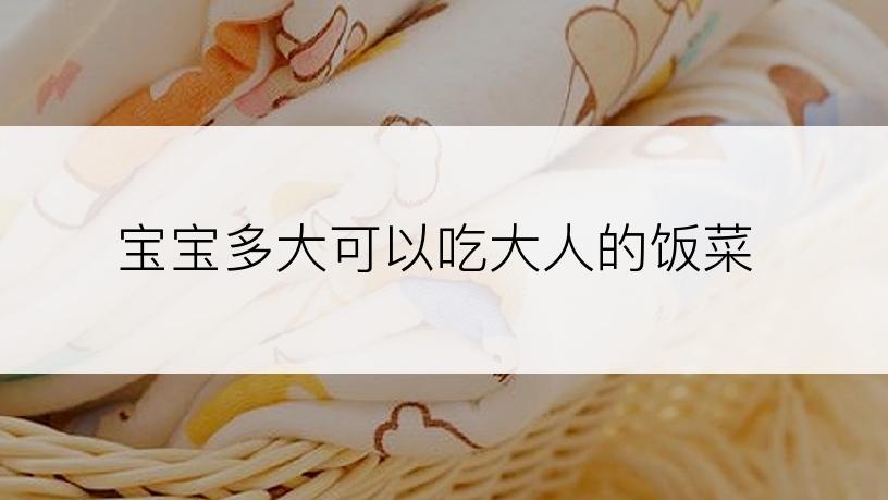 宝宝多大可以吃大人的饭菜