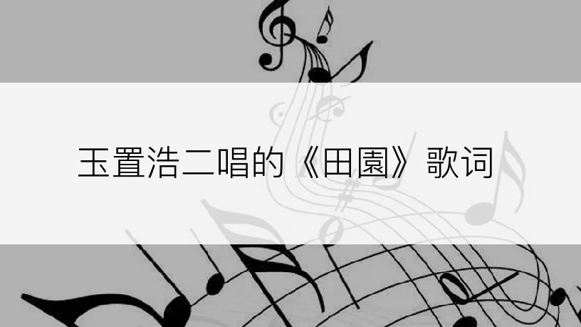 玉置浩二唱的《田園》歌词