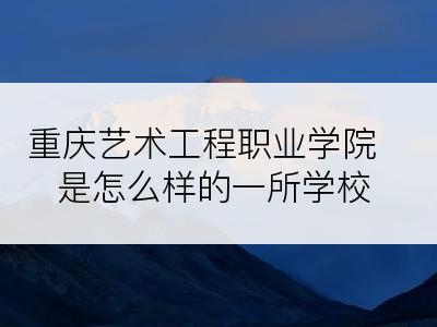 重庆艺术工程职业学院是怎么样的一所学校