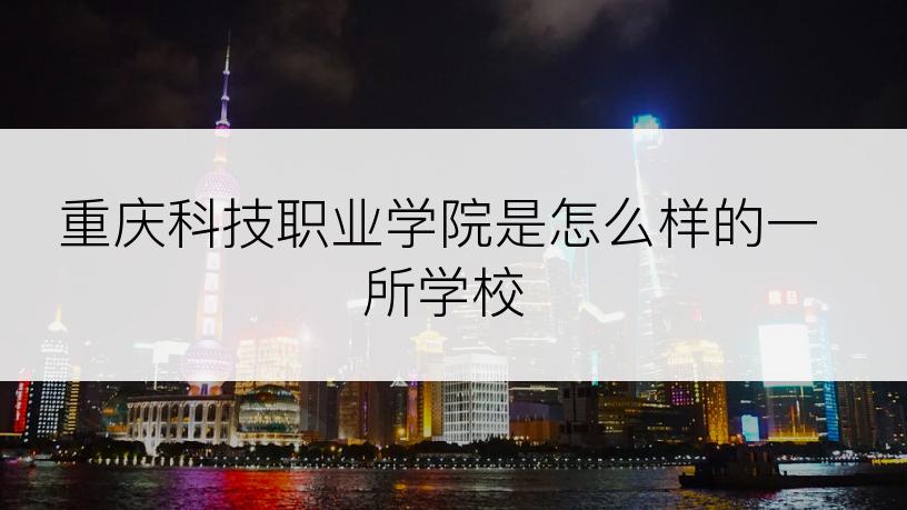 重庆科技职业学院是怎么样的一所学校