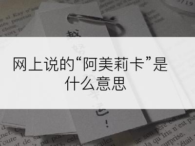 网上说的“阿美莉卡”是什么意思