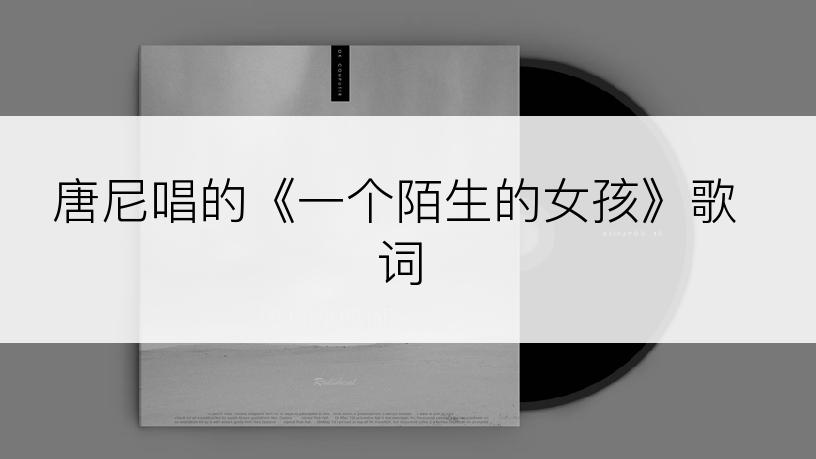 唐尼唱的《一个陌生的女孩》歌词