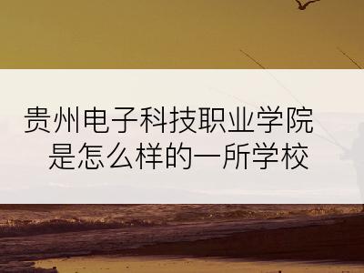 贵州电子科技职业学院是怎么样的一所学校
