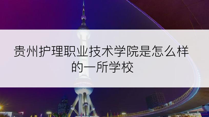 贵州护理职业技术学院是怎么样的一所学校