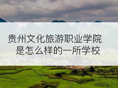 贵州文化旅游职业学院是怎么样的一所学校
