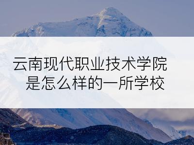 云南现代职业技术学院是怎么样的一所学校