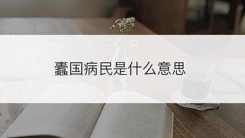 蠹国病民是什么意思